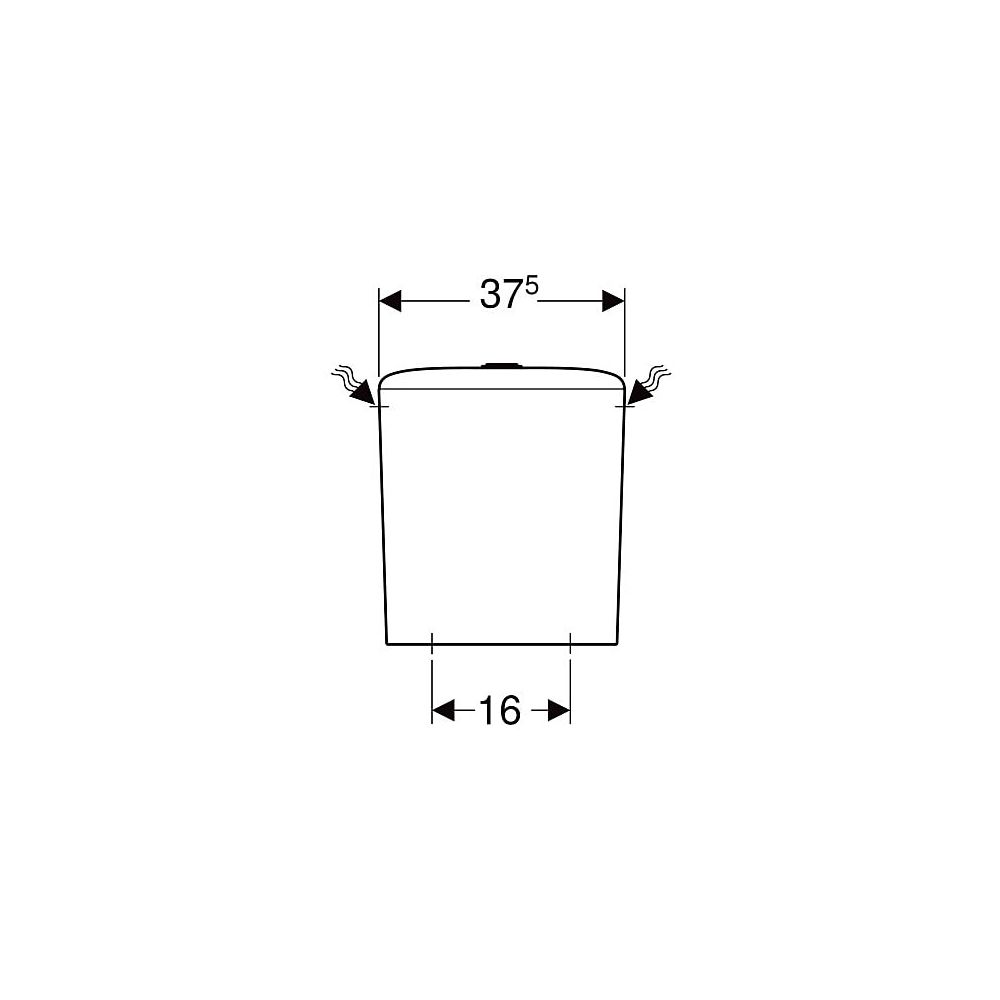 Geberit iCon Aufputzspülkasten aufgesetzt, 2-Mengen-Spülung, Wasseranschluss seitlic... GEBERIT-229420600 4022009332551 (Abb. 4)
