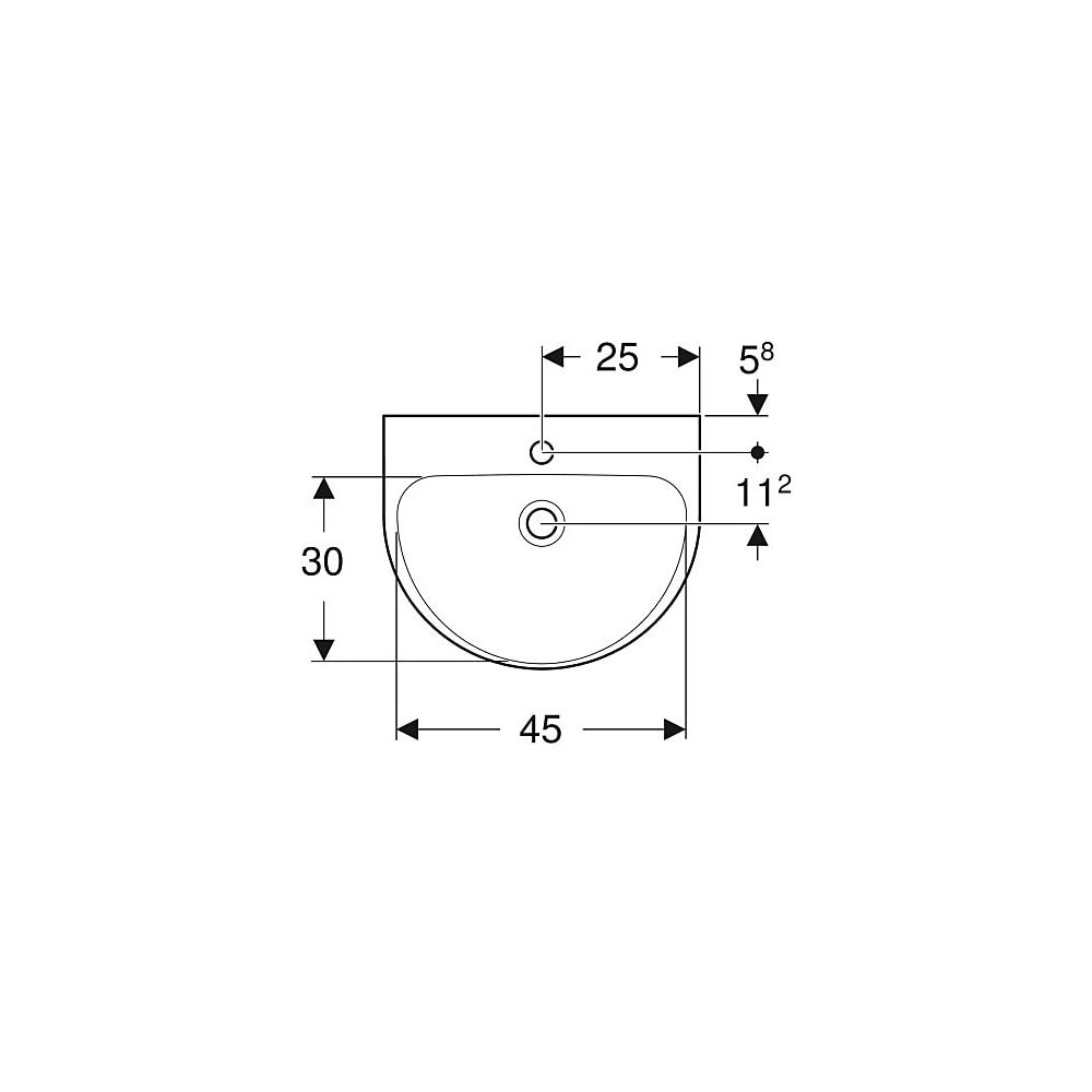 Geberit Renova Handwaschbecken mit asymmetrischem Überlauf, 50x17,3x40cm, Hahnloch m... GEBERIT-500498011 4025416220800 (Abb. 3)
