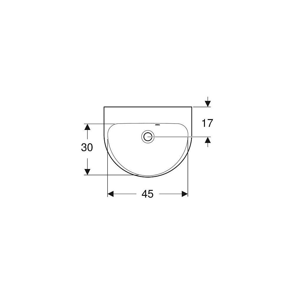 Geberit Renova Handwaschbecken, asymmetrischem Überlauf, 50x17,3x40cm, ohne Hahnloch... GEBERIT-500499018 4025416221067 (Abb. 4)