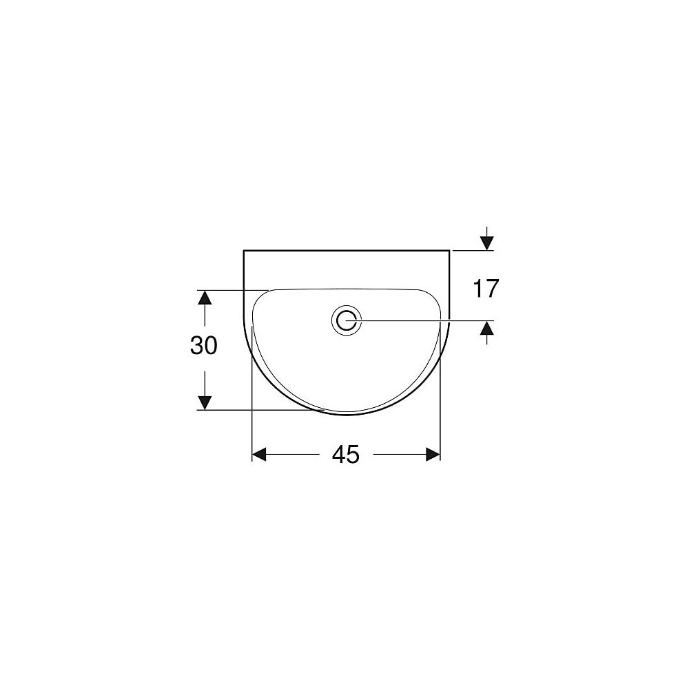 Geberit Renova Handwaschbecken mit asymmetrischem Überlauf, 50x17,3x40cm, ohne Hahnl... GEBERIT-500577018 4025416221074 (Abb. 4)