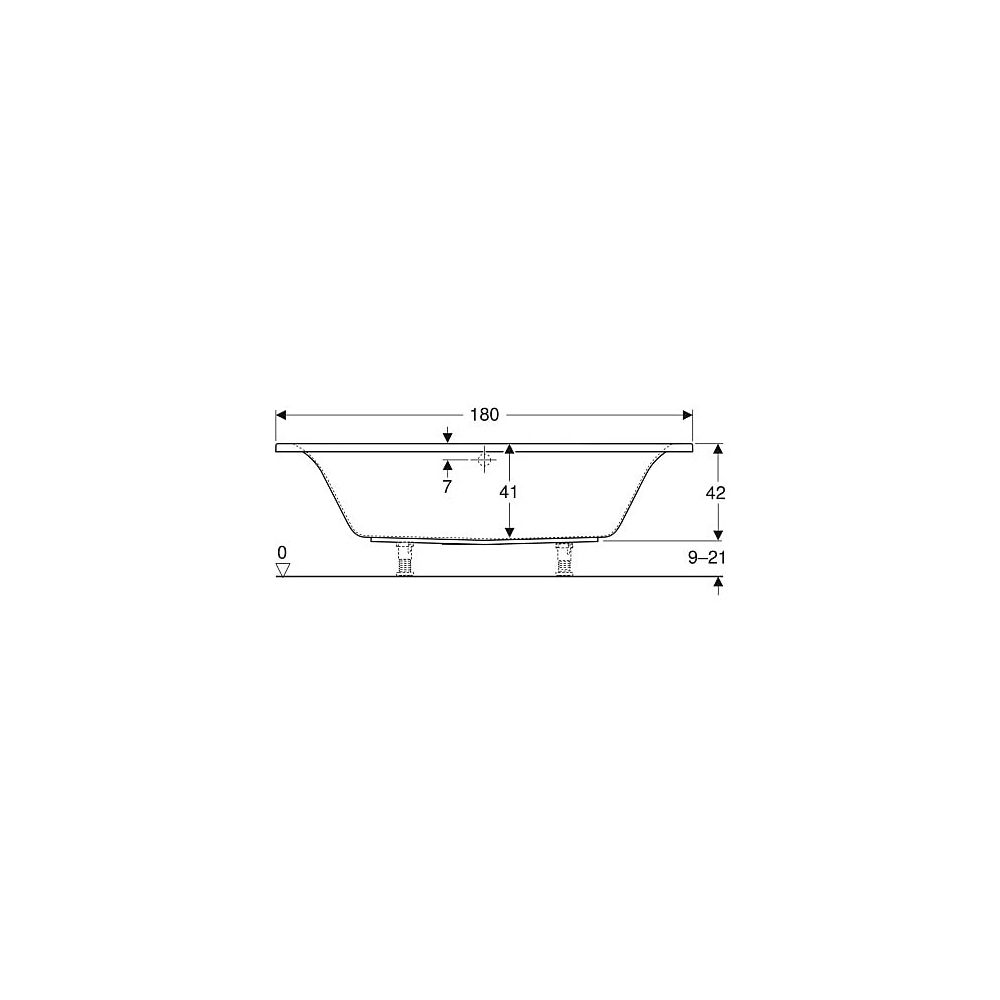 Geberit Renova Plan Rechteckbadewanne Duo 180x80cm, Gesamtvolumen 219l... GEBERIT-554307011 4025410710505 (Abb. 5)