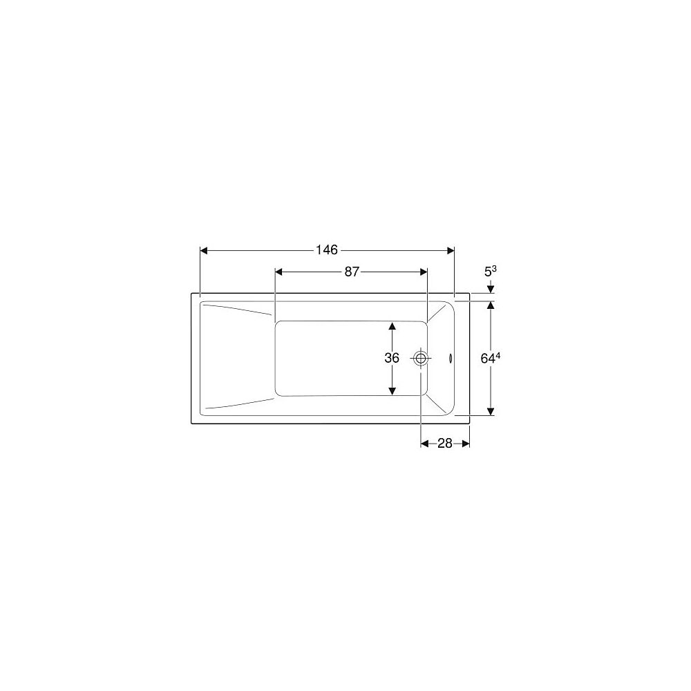 Geberit Renova Plan Rechteckbadewanne 160x75cm, Gesamtvolumen 196l... GEBERIT-554303011 4025410711014 (Abb. 4)