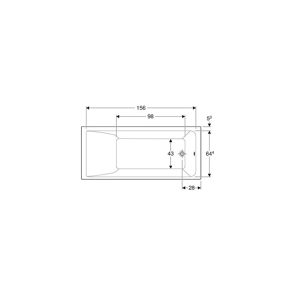 Geberit Renova Plan Rechteckbadewanne 170x75cm, Gesamtvolumen 212l... GEBERIT-554305011 4025410711038 (Abb. 4)