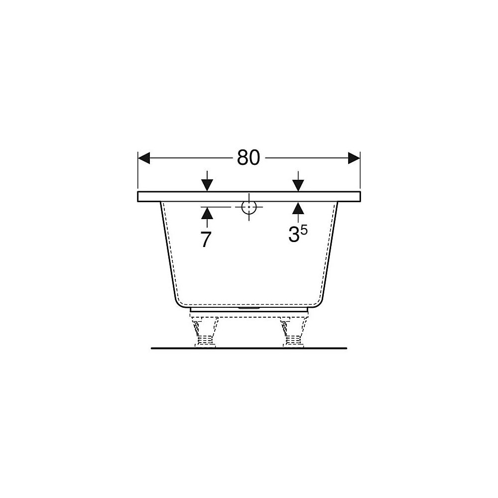 Geberit Renova Plan Rechteckbadewanne 180x80cm, Gesamtvolumen 242l... GEBERIT-554306011 4025410711045 (Abb. 6)