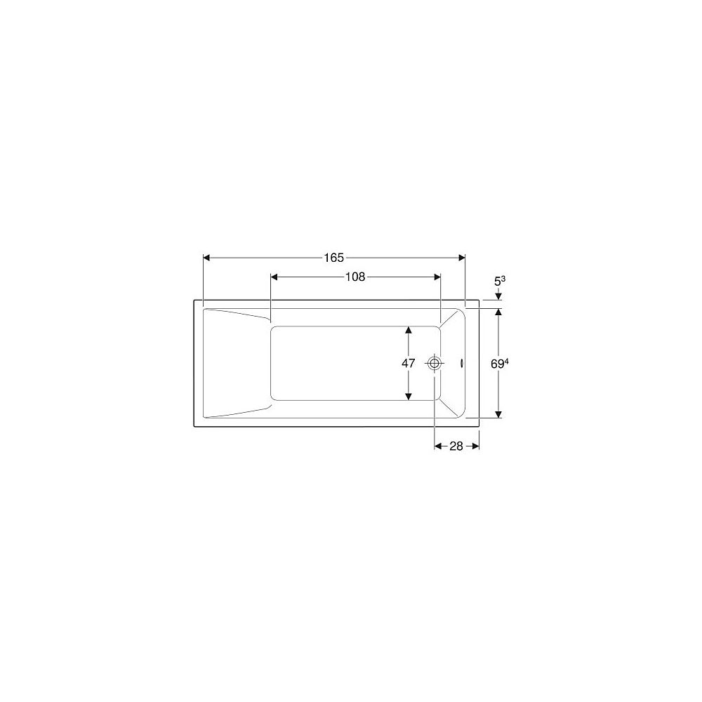 Geberit Renova Plan Rechteckbadewanne 180x80cm, Gesamtvolumen 242l... GEBERIT-554306011 4025410711045 (Abb. 4)