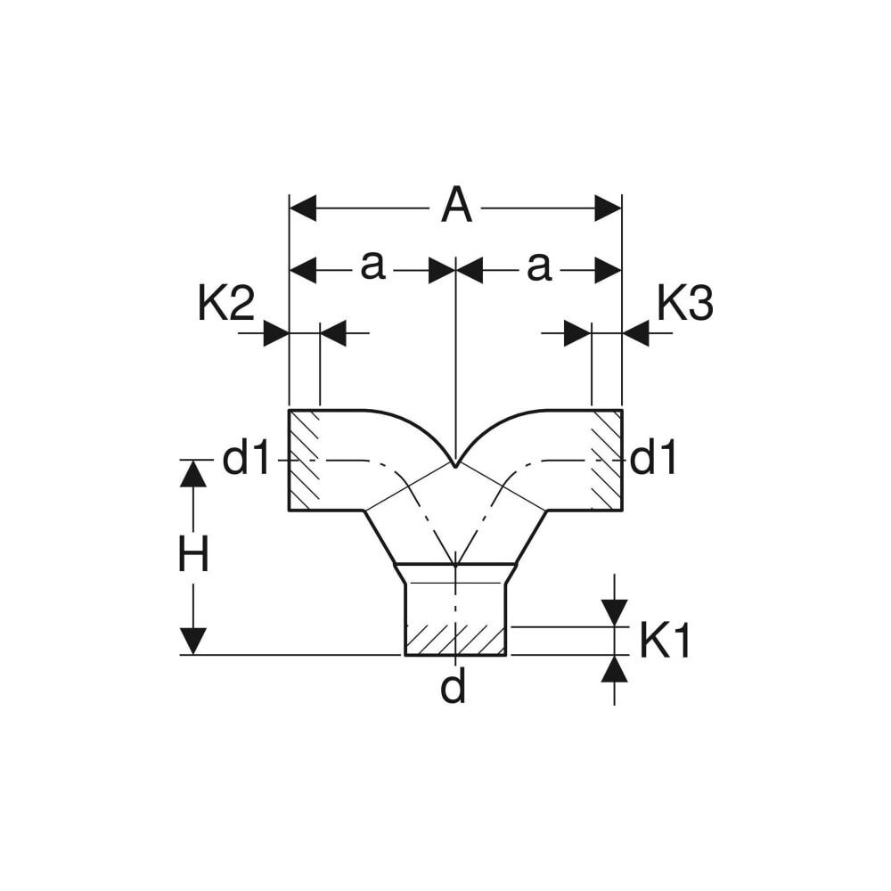 Geberit Silent db20 Hosenabzweig 2x90 Grad d 90mm, d1 90mm... GEBERIT-308480141 4025416827153 (Abb. 4)