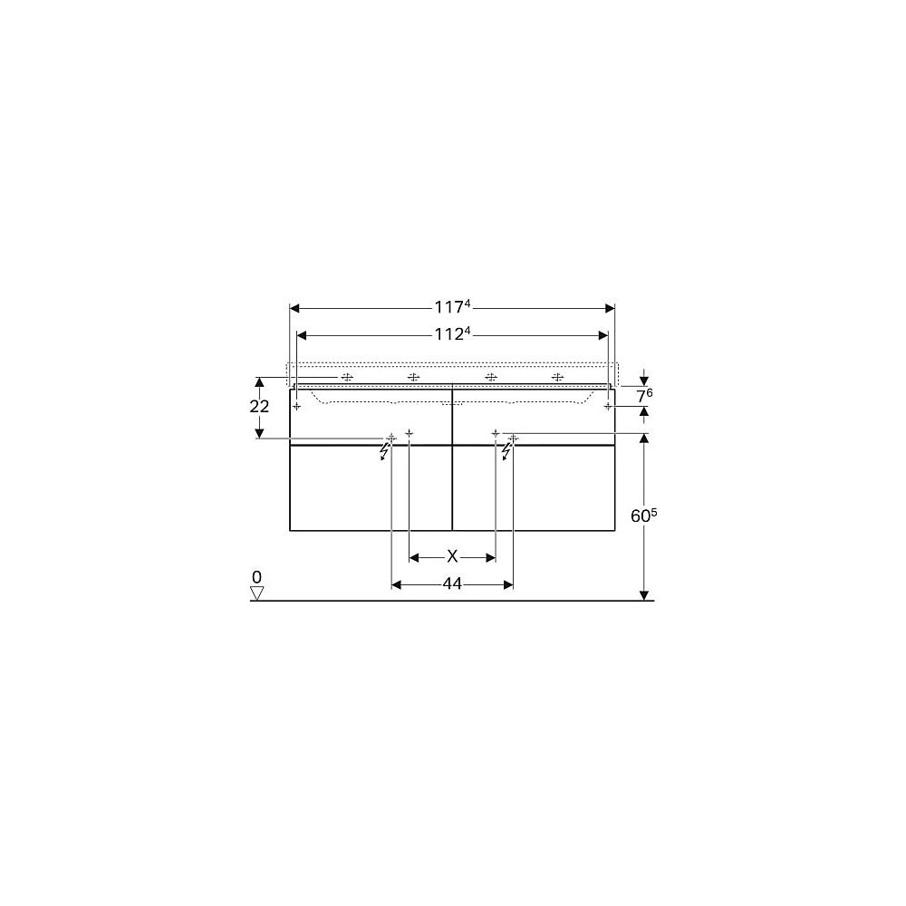 Geberit Xeno2 Unterschrank für Waschtisch, mit, Breite ab 120cm, 4 Schubladen, 117,4... GEBERIT-500518011 4025416610304 (Abb. 6)