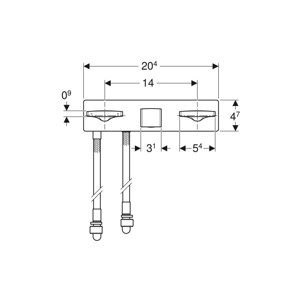 ONE Waschtischarmatur eckiges Design, Wandmontage, Zweigriffmischer, für ONE Montage... GEBERIT-116461211 4025410718747 (Abb. 3)