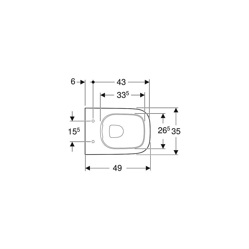 Geberit Smyle Square Wand-WC Tiefspüler Rimfree, Ausladung 49cm, KeraTect, Weiß... GEBERIT-500379018 4025416211884 (Abb. 4)