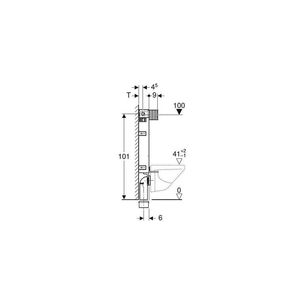 Geberit Kombifix Element für Wand-WC 106cm, mit Omega Unterputzspülkasten 12cm... GEBERIT-110020001 4025416301769 (Abb. 6)