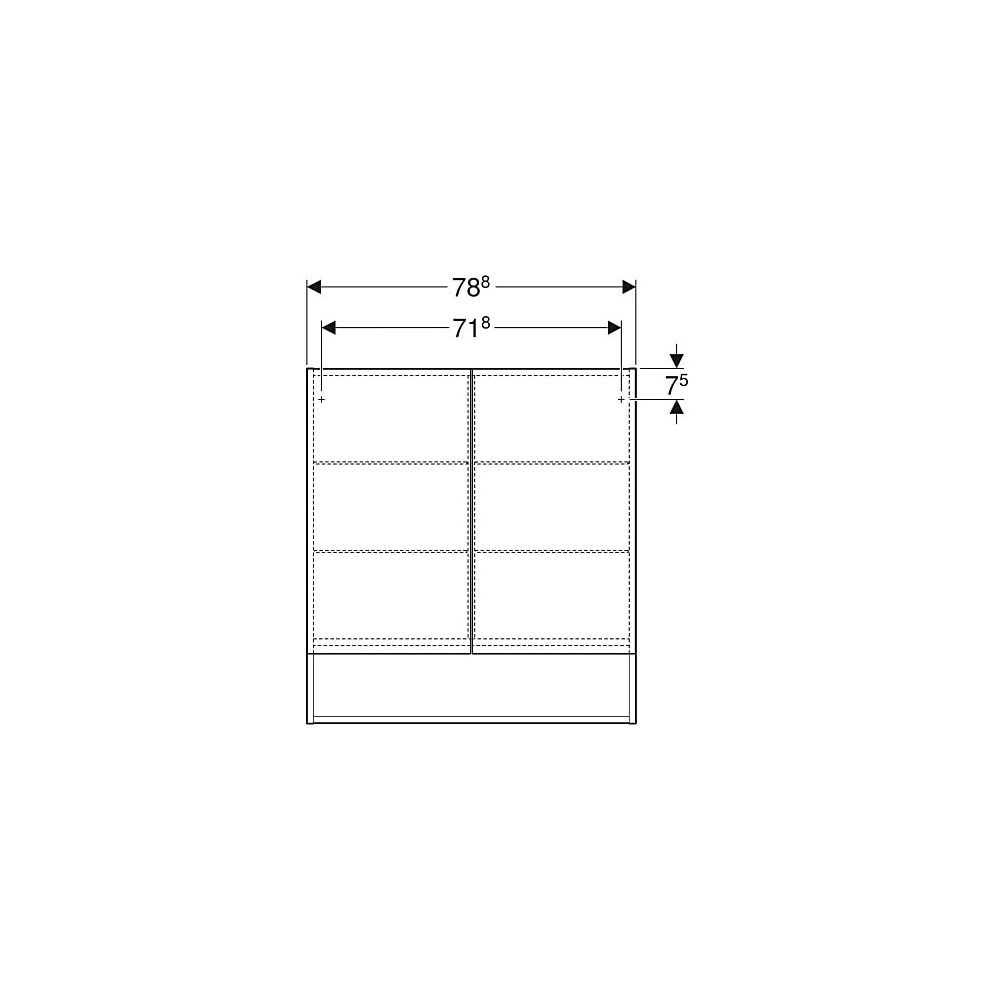 Geberit Renova Plan Spiegelschrank mit 2 Türen, 78,8x85x17,5cm, Lava lackiert matt... GEBERIT-502366JK1 4025410685209 (Abb. 5)
