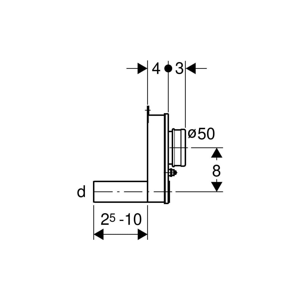 Geberit Urinalsiphon Abgang horizontal, mit Sonde Außendurchmesser 40mm, weiß-alpin... GEBERIT-152934111 4025416148555 (Abb. 4)