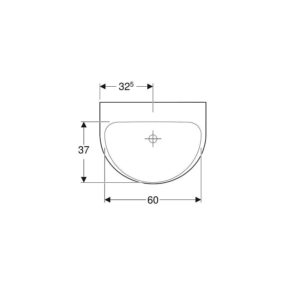 Geberit Renova Waschtisch, Breite 65cm, Tiefe 50cm, ohne Hahnloch, ohne Überlauf, We... GEBERIT-500664018 4025416139904 (Abb. 4)