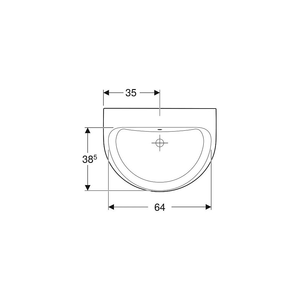 Geberit Renova Waschtisch, Breite 70cm, Tiefe 52cm, ohne Hahnloch, Überlauf sichtbar... GEBERIT-500667011 4025416139911 (Abb. 4)