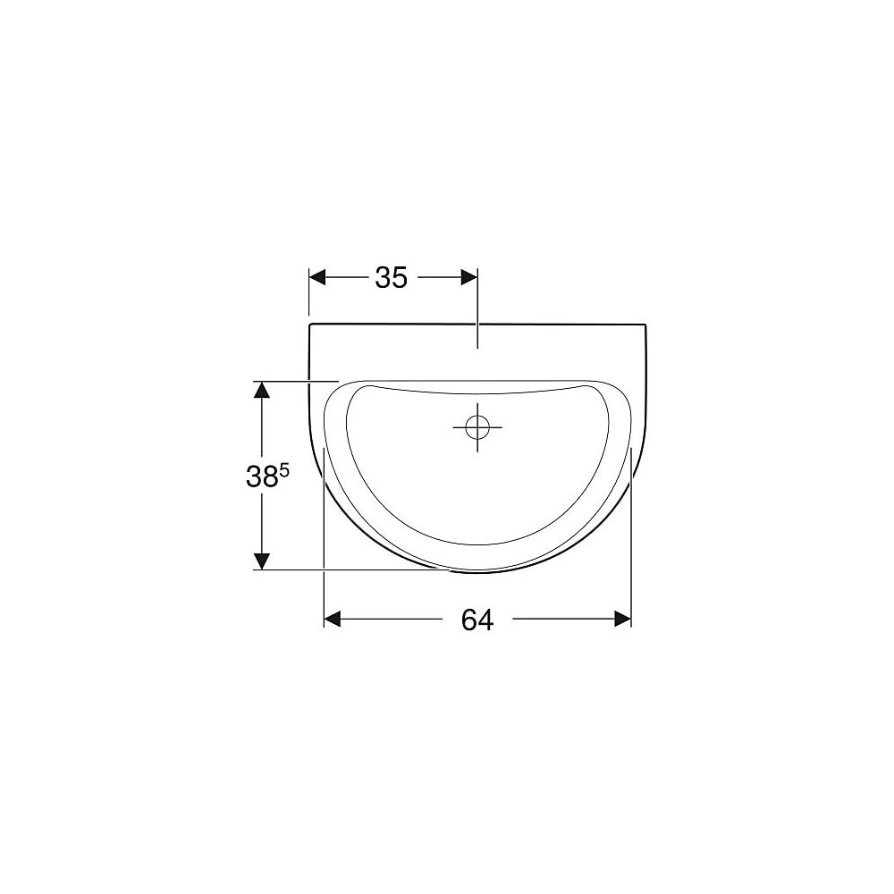 Geberit Renova Waschtisch, Breite 70cm, Tiefe 52cm, ohne Hahnloch, ohne Überlauf, We... GEBERIT-500669018 4025416142720 (Abb. 4)