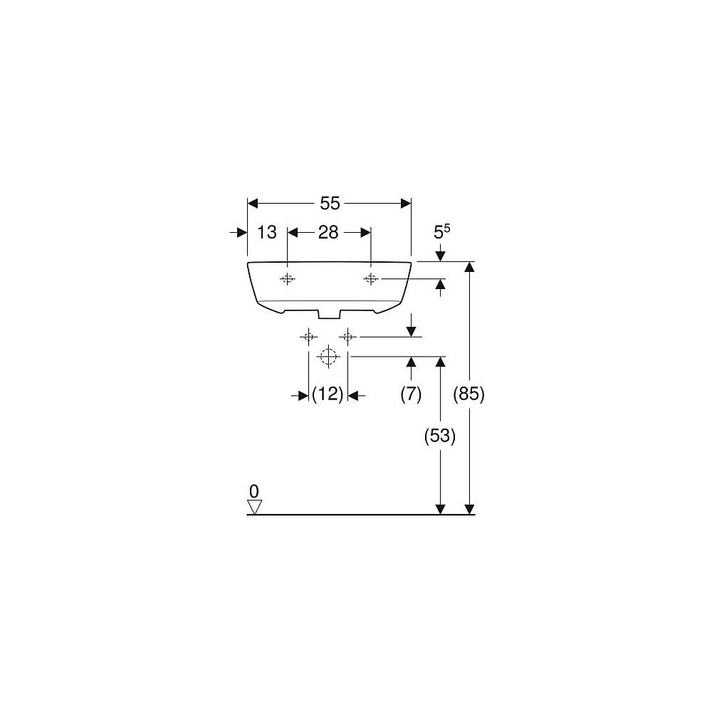 Geberit Renova Waschtisch, Breite 55cm, Tiefe 45cm, ohne Hahnloch, ohne Überlauf, We... GEBERIT-500598011 4025416221647 (Abb. 5)