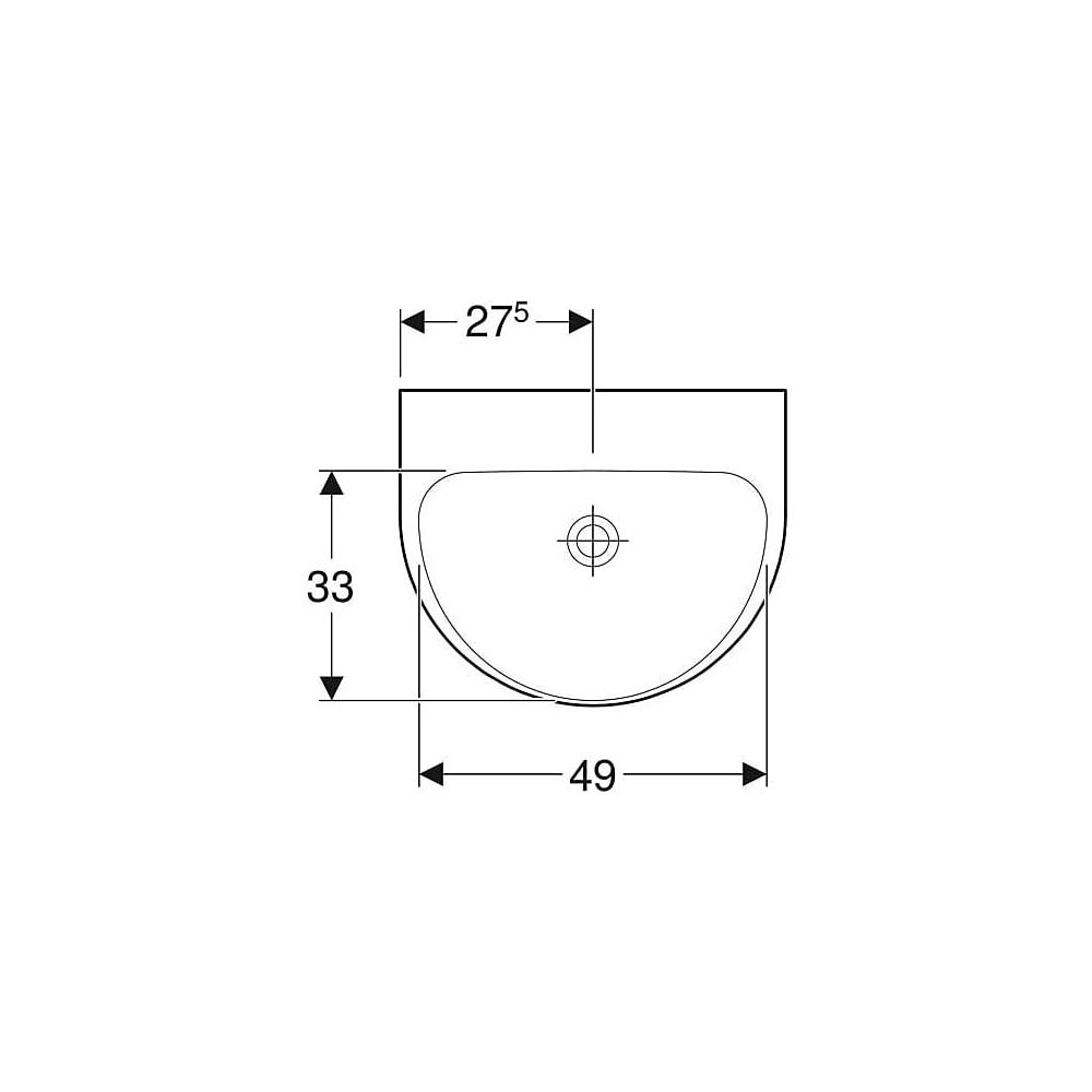 Geberit Renova Waschtisch, Breite 55cm, Tiefe 45cm, ohne Hahnloch, ohne Überlauf, We... GEBERIT-500598011 4025416221647 (Abb. 4)