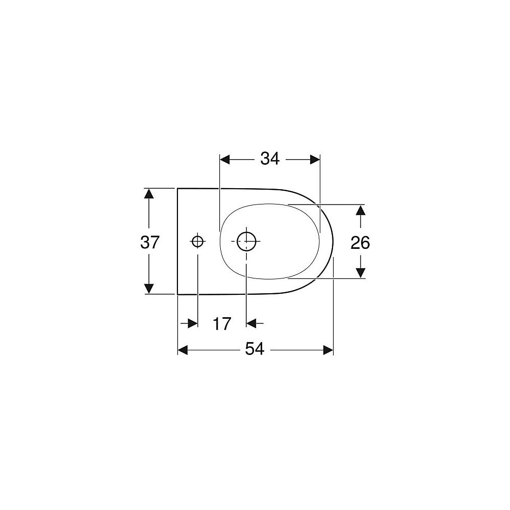 Geberit ONE Wandbidet geschlossene Form, Tiefe 54cm, Überlauf verdeckt, Weiß/KeraTec... GEBERIT-500690011 4025410715166 (Abb. 4)