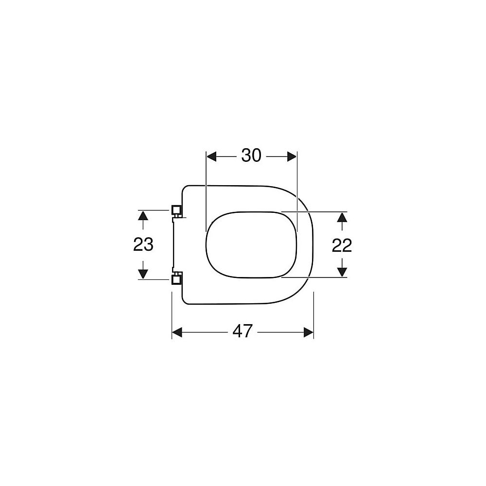 Geberit Renova Comfort WC-Sitzring barrierefrei, eckiges Design, Befestigung von unt... GEBERIT-572840000 4022009353402 (Abb. 4)