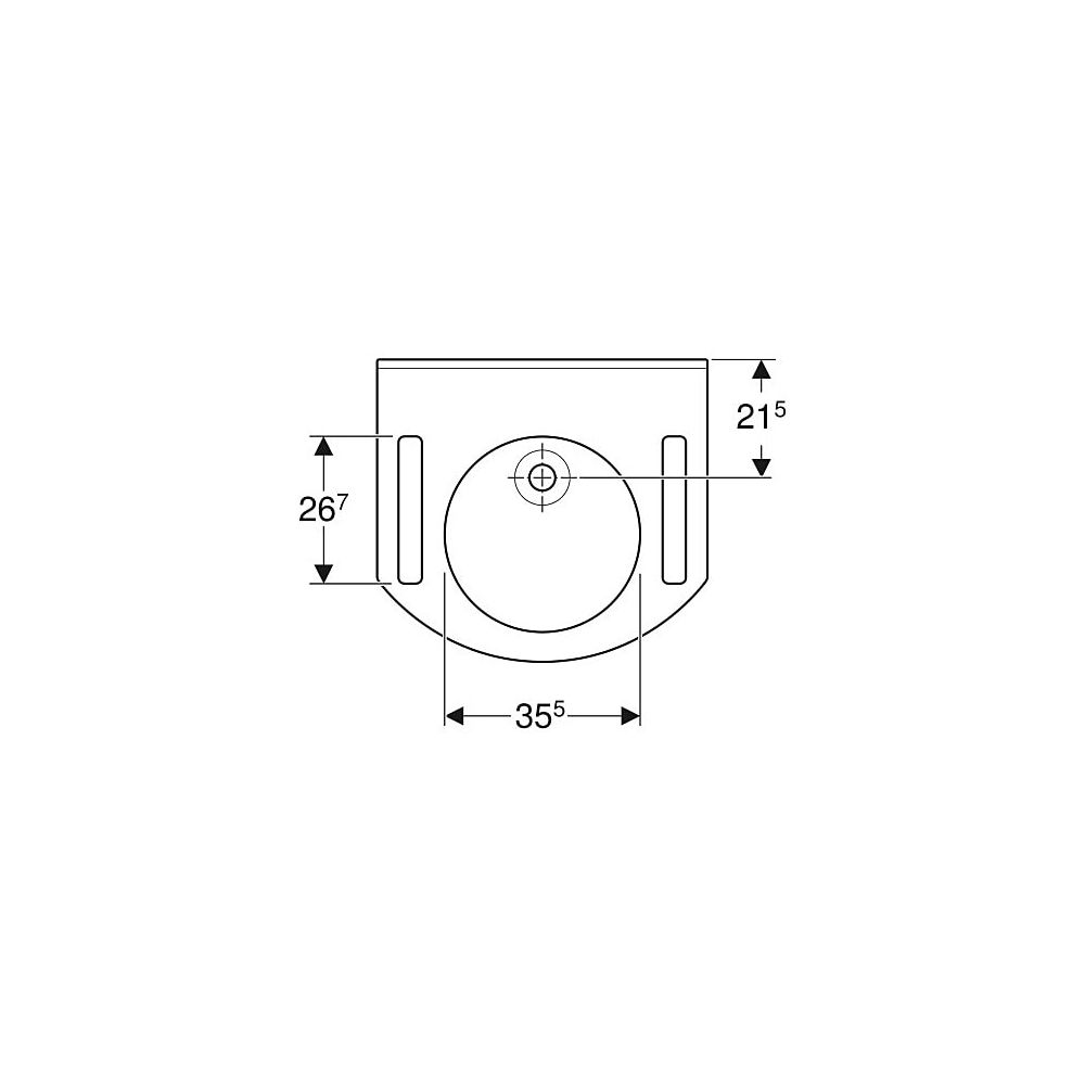 Geberit Publica Waschtisch rundes Design, Ausschnitten, barrierefrei, B 60cm T 55cm ... GEBERIT-501041001 4025410754011 (Abb. 5)