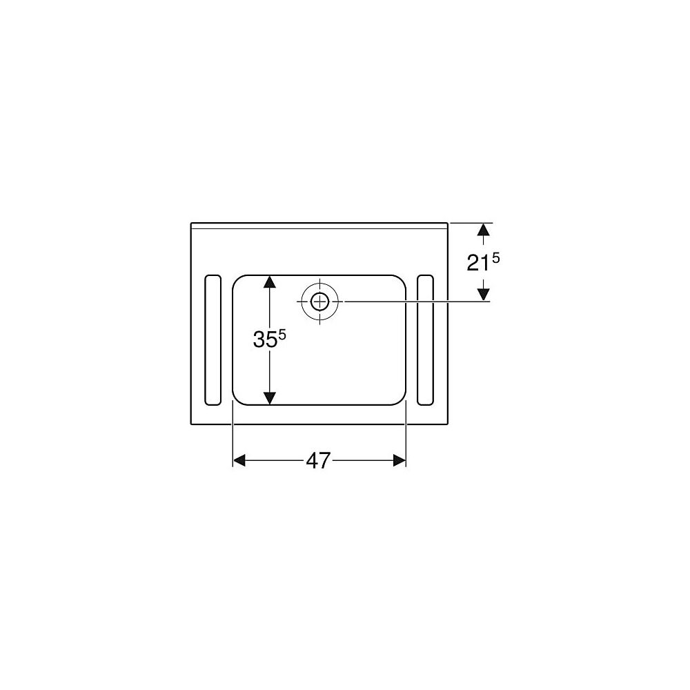 Geberit Publica Waschtisch eckiges Design, Ausschnitten, barrierefrei, B 70cm T 55cm... GEBERIT-501043111 4025410753588 (Abb. 5)