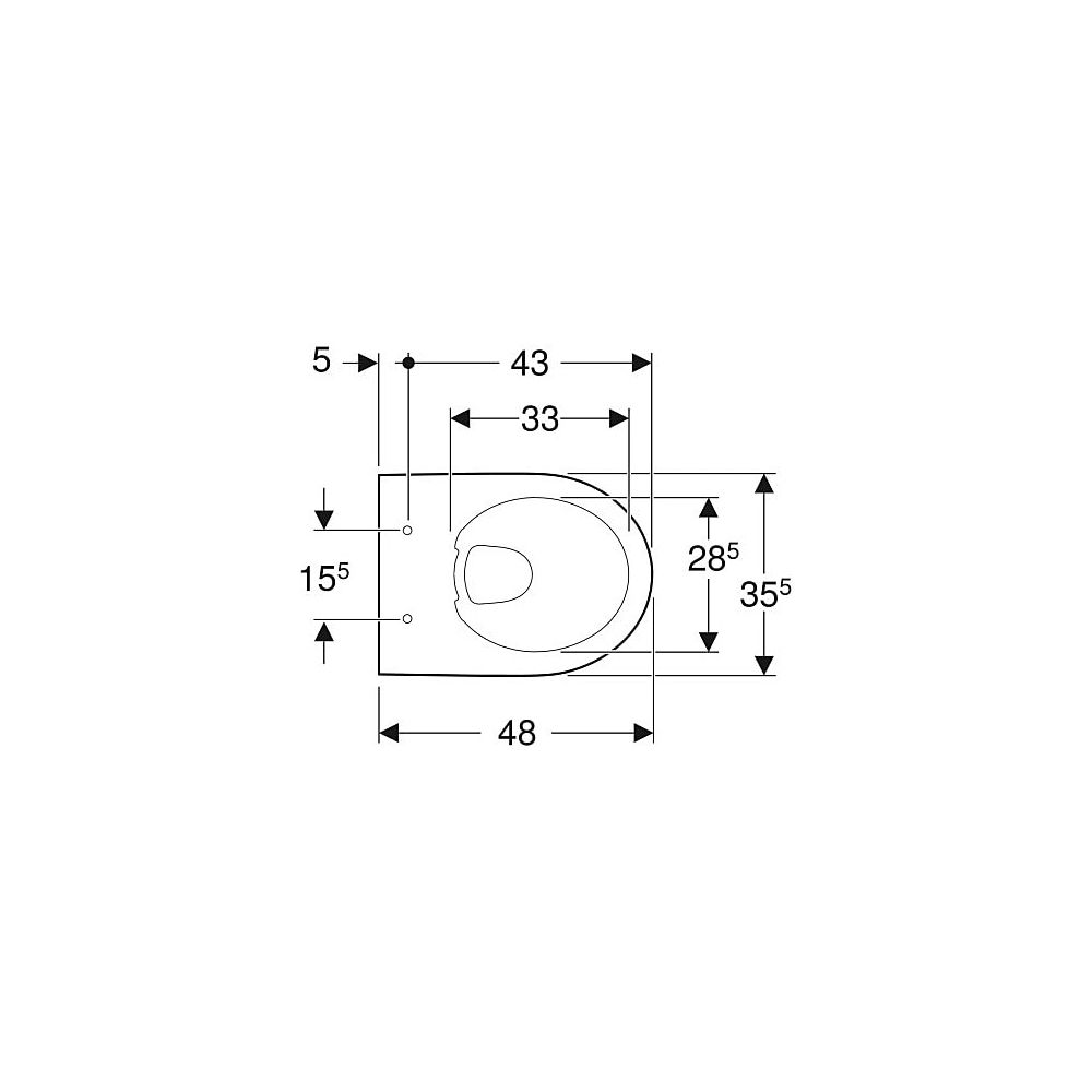 Geberit Renova Compact Wand-WC Tiefspüler, verkürzte Ausladung, Rimfree, Tiefe 48cm,... GEBERIT-502297018 4025410642523 (Abb. 4)