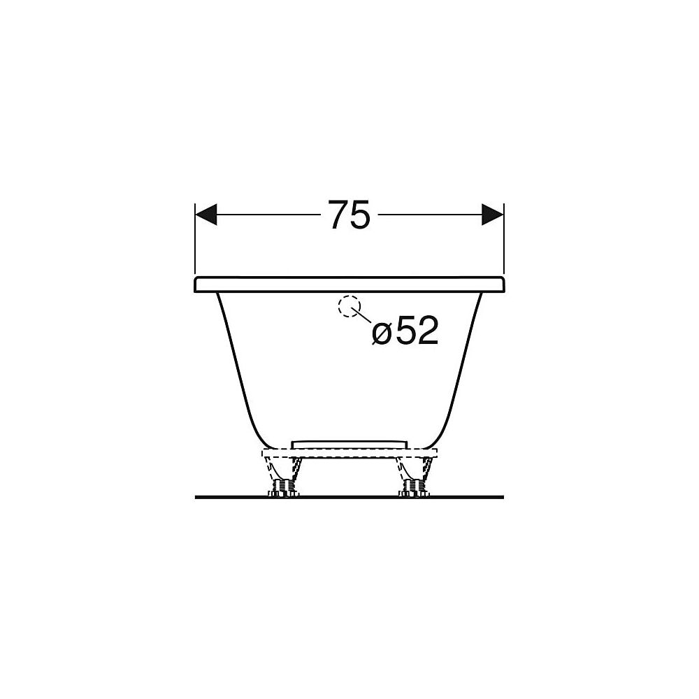 Geberit Renova Rechteckbadewanne 170x75cm, Gesamtvolumen 188l... GEBERIT-554205011 4025410591043 (Abb. 6)