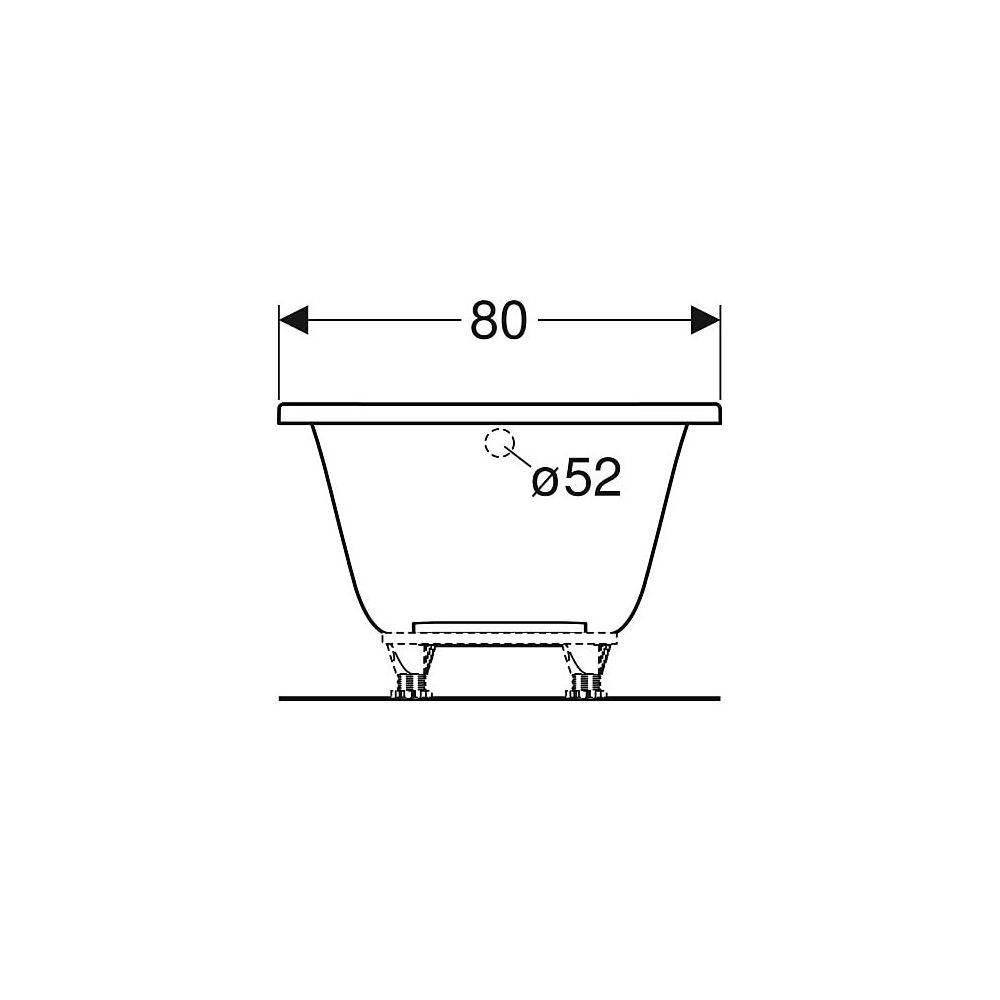 Geberit Renova Rechteckbadewanne 180x80cm, Gesamtvolumen 218l... GEBERIT-554206011 4025410591050 (Abb. 6)