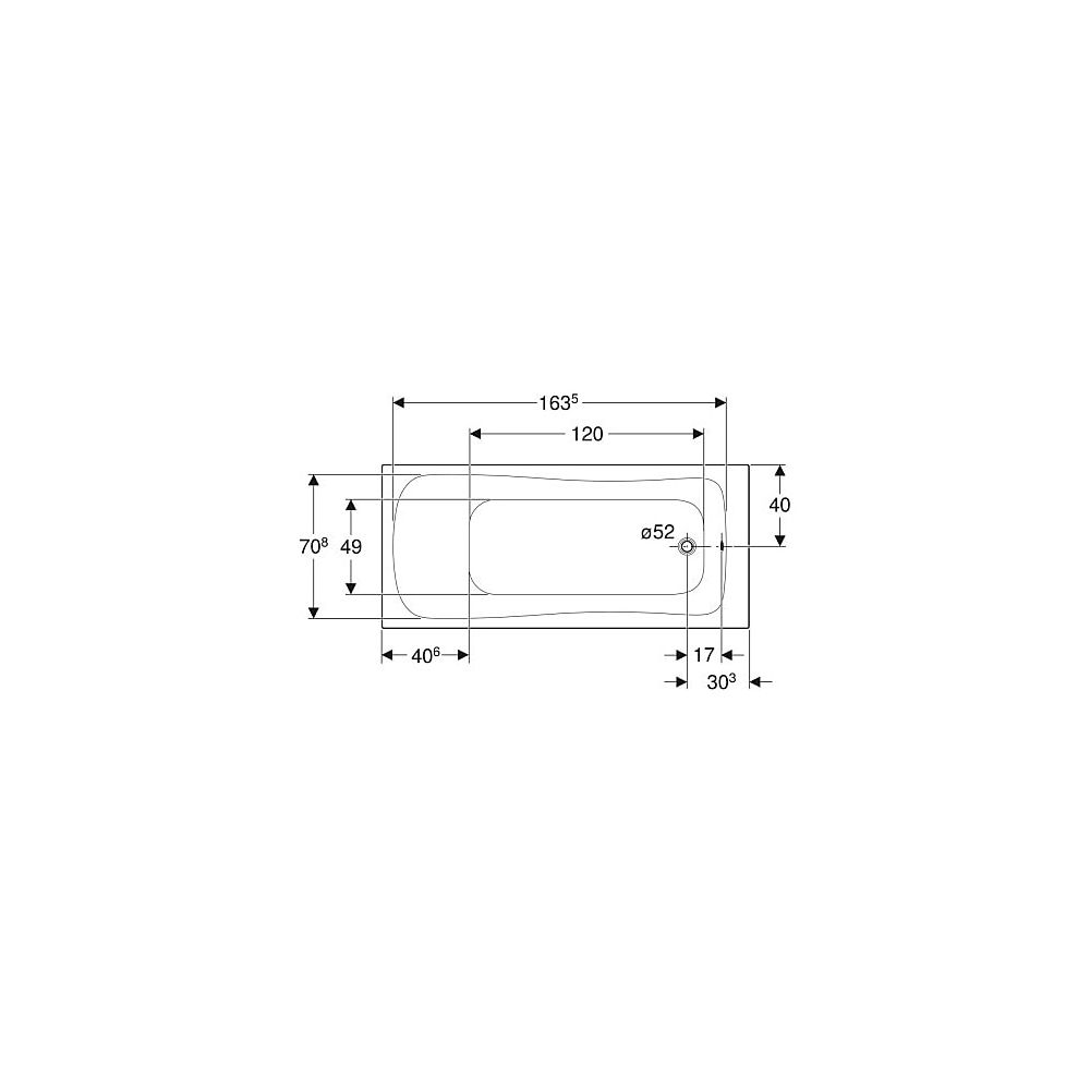 Geberit Renova Rechteckbadewanne 180x80cm, Gesamtvolumen 218l... GEBERIT-554206011 4025410591050 (Abb. 4)
