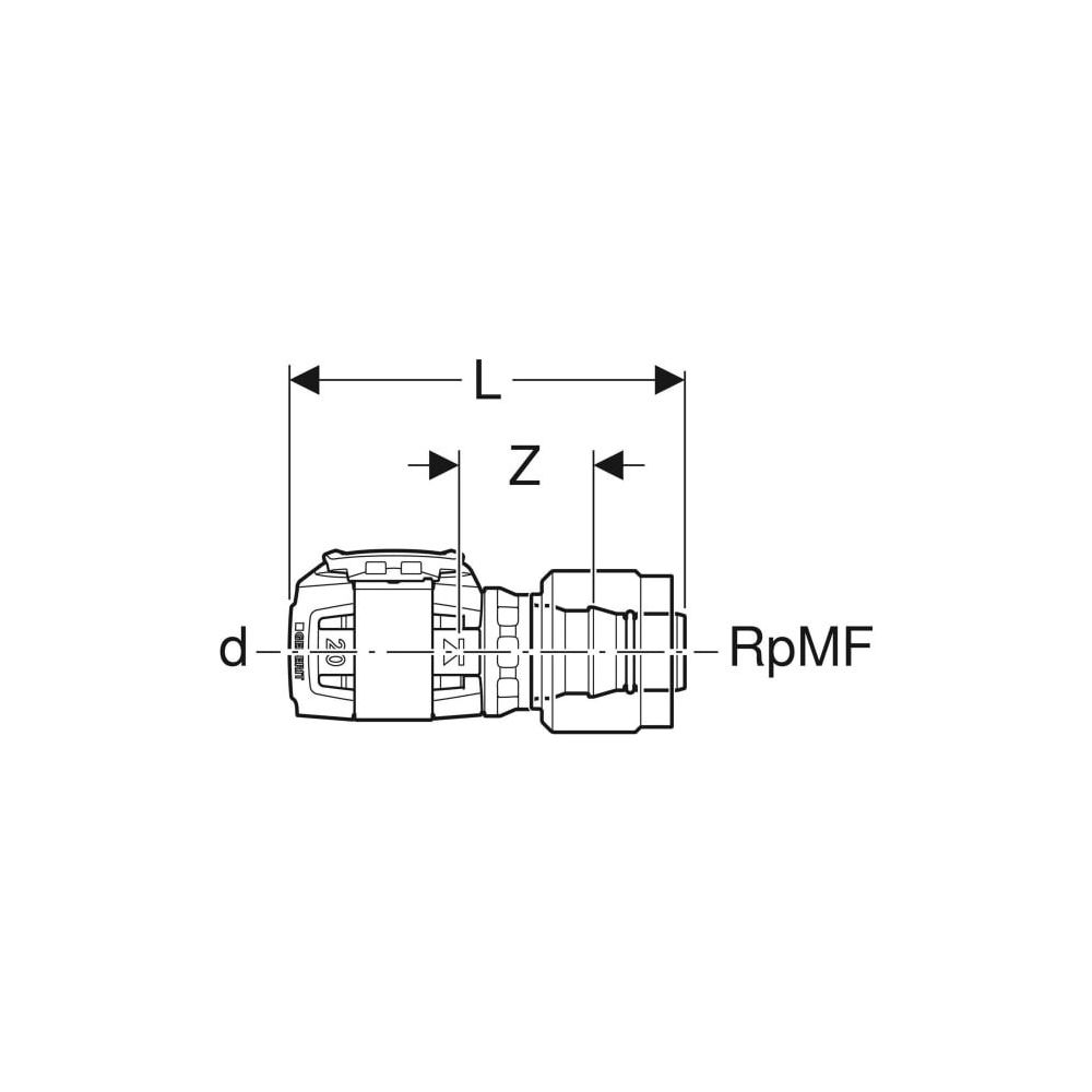 Geberit FlowFit Übergang mit MasterFix Außendurchmesser 16mm... GEBERIT-620290001 4025416614920 (Abb. 3)