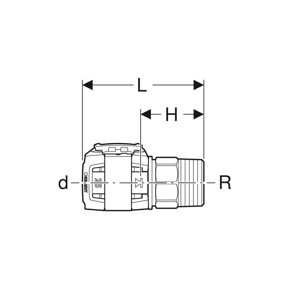 Geberit FlowFit Übergang mit Außengewinde Außendurchmesser 16mm... GEBERIT-620310001 4025416613848 (Abb. 3)