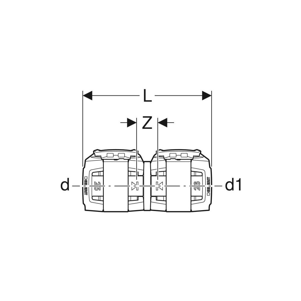 Geberit FlowFit Übergang auf Geberit Mepla bleifreie Siliziumbronze, d 63mm, d1 63mm... GEBERIT-620096001 4025416615613 (Abb. 5)