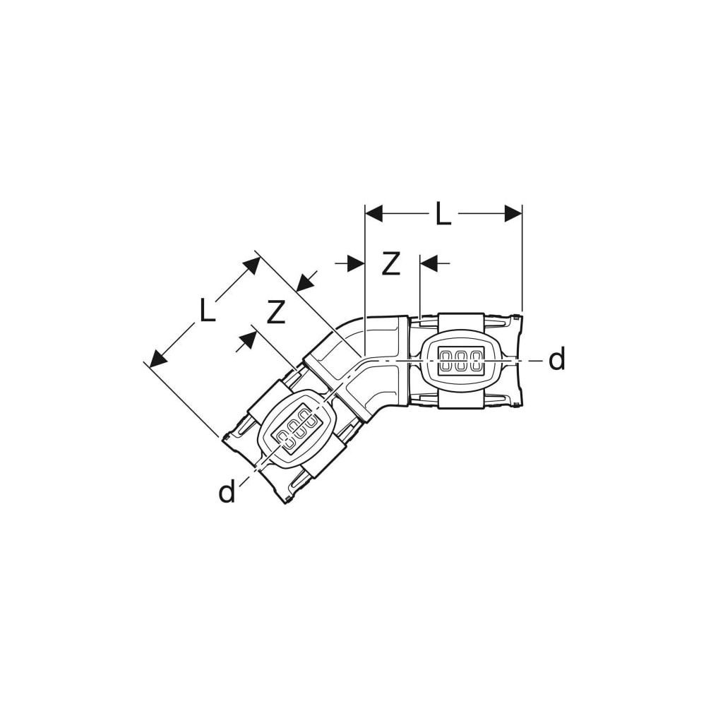 Geberit FlowFit Bogen 45°, Außendurchmesser 40mm... GEBERIT-620064001 4025416609216 (Abb. 3)