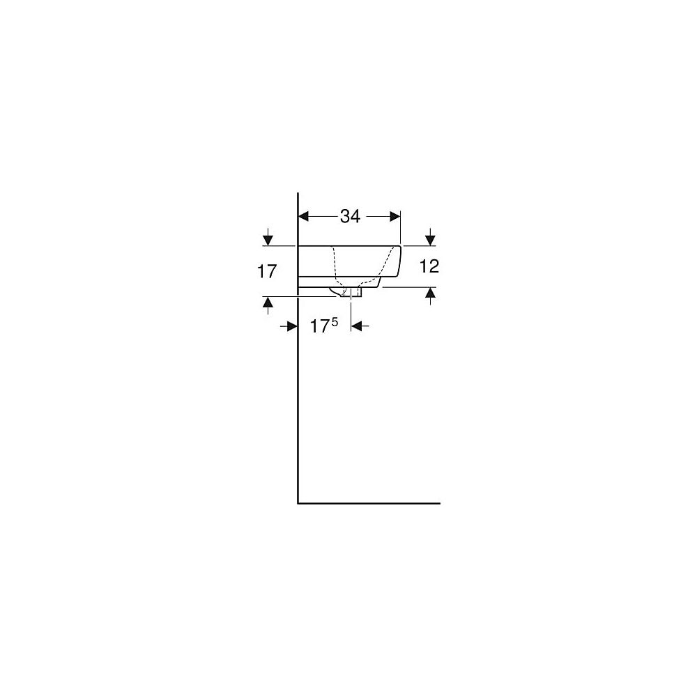 Geberit Renova Plan Handwaschbecken, 45x17x34cm, ohne Hahnloch, Überlauf sichtbar, W... GEBERIT-501626001 4025410858221 (Abb. 6)