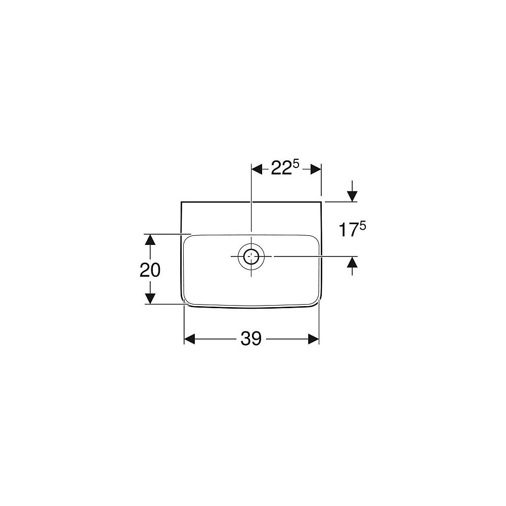 Geberit Renova Plan Handwaschbecken, 45x17x34cm, ohne Hahnloch, ohne Überlauf, Weiß... GEBERIT-501627001 4025410858245 (Abb. 4)