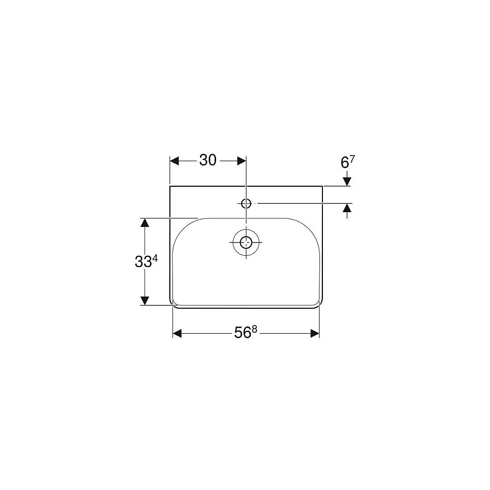 Geberit Smyle Square Waschtisch, Breite 60cm, Tiefe 48cm, Hahnloch mittig, ohne Über... GEBERIT-501732001 4025410870568 (Abb. 4)