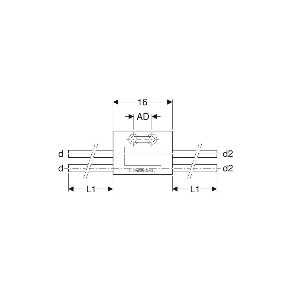 Geberit Anschlussbox d 20mm, d1 16mm, d2 20mm Typ T PE-RT II, Al, PE-RT II... GEBERIT-619371001 4025416600824 (Abb. 4)