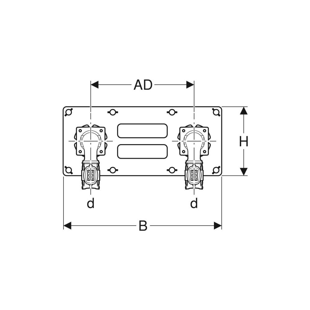Geberit FlowFit Set Anschlusswinkel 90 Grad zweifach Bleifreier, d 16mm, Rp 1/2″, L1... GEBERIT-619620001 4025416602309 (Abb. 4)