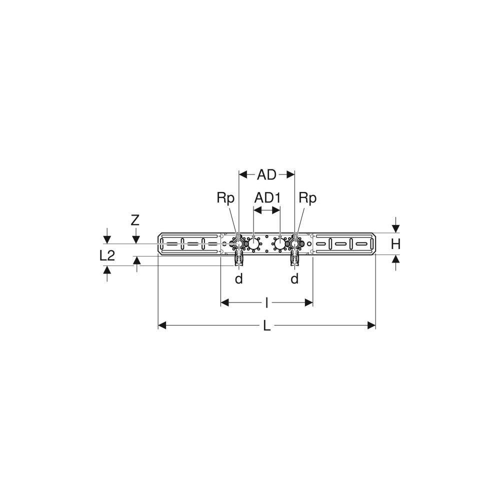 Geberit FlowFit Anschlusswinkel 90 Grad vormontiert, zweifach, abgesetzt, d 20mm, Rp... GEBERIT-619661001 4025416602606 (Abb. 4)