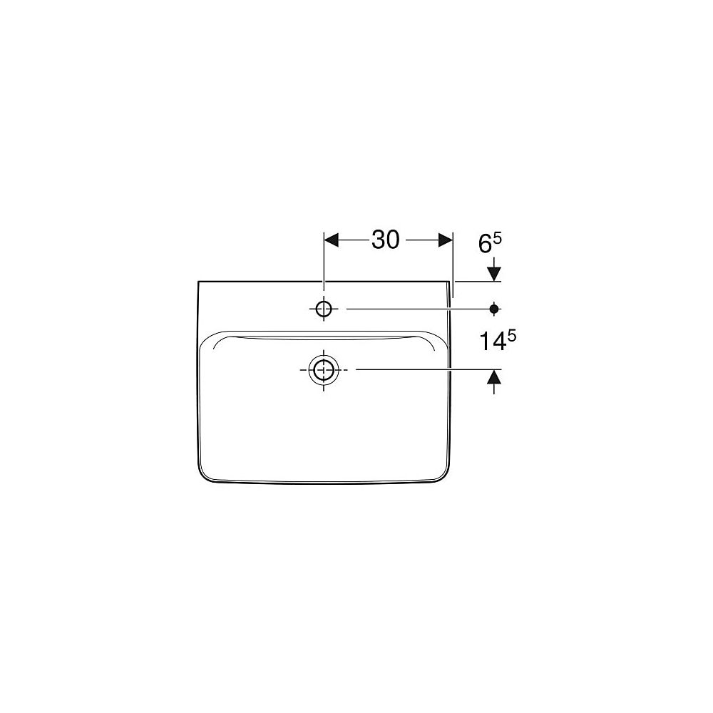 Geberit Renova Plan Waschtisch, Breite 60cm, Tiefe 48cm, Hahnloch mittig, ohne Überl... GEBERIT-501637001 4025410858191 (Abb. 4)