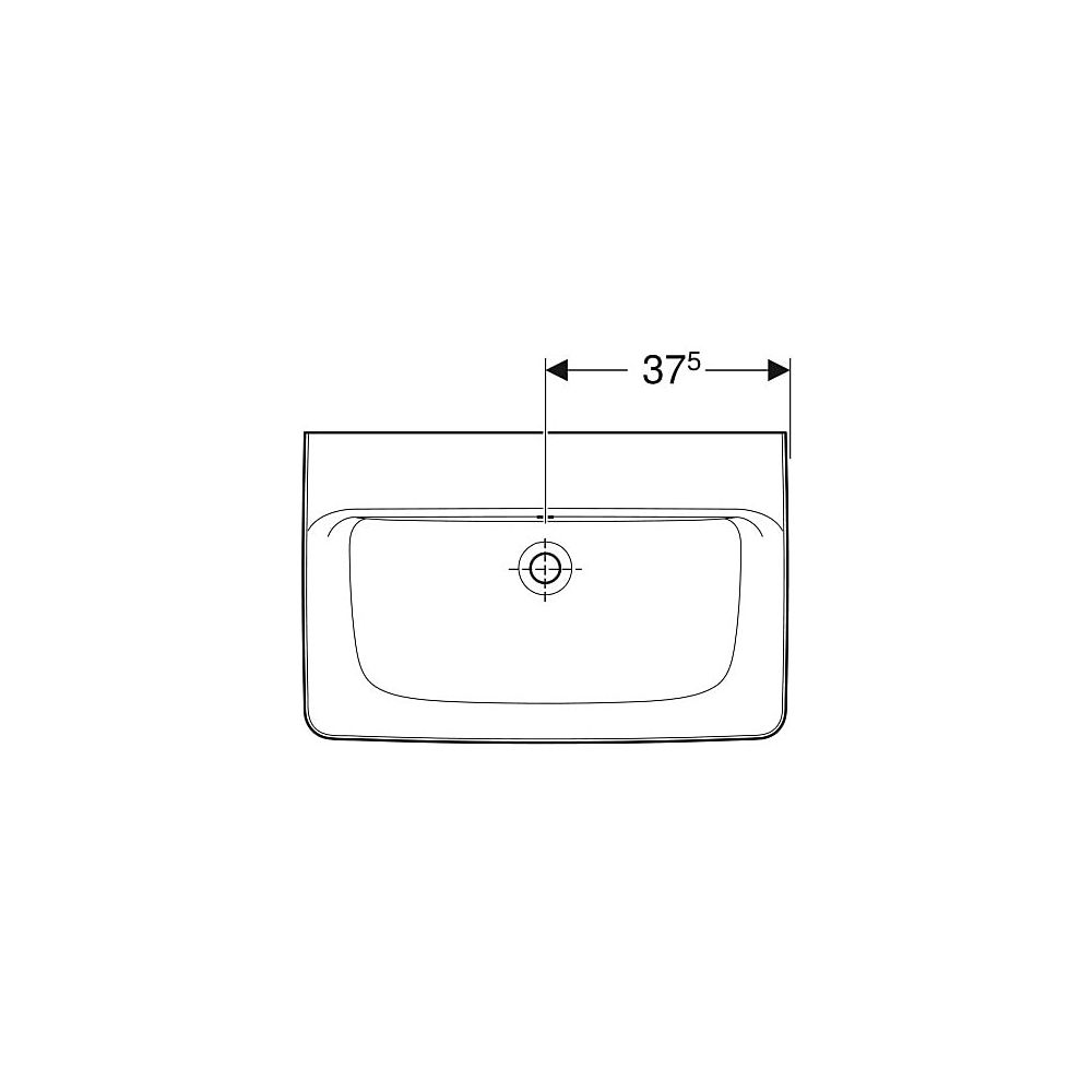 Geberit Renova Plan Waschtisch, Breite 75cm, Tiefe 48cm, ohne Hahnloch, Überlauf sic... GEBERIT-501692001 4025410868077 (Abb. 4)