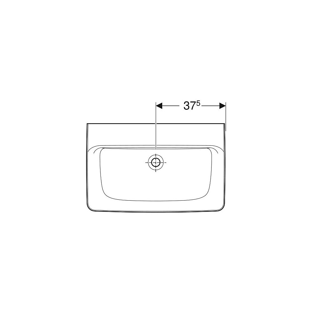 Geberit Renova Plan Waschtisch, Breite 75cm, Tiefe 48cm, ohne Hahnloch, ohne Überlau... GEBERIT-501693008 4025410867889 (Abb. 4)