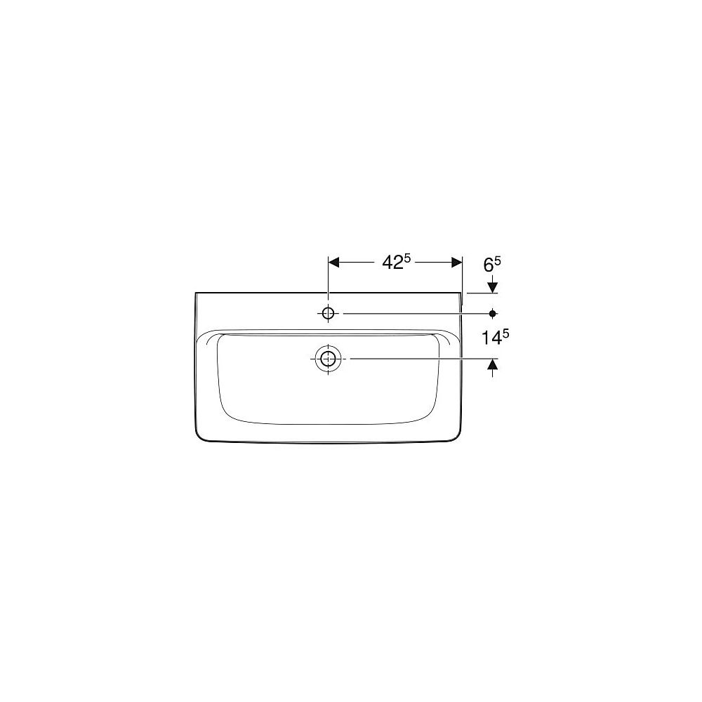 Geberit Renova Plan Waschtisch, Breite 85cm, Tiefe 48cm, Hahnloch mittig, ohne Überl... GEBERIT-501699001 4025410868350 (Abb. 4)