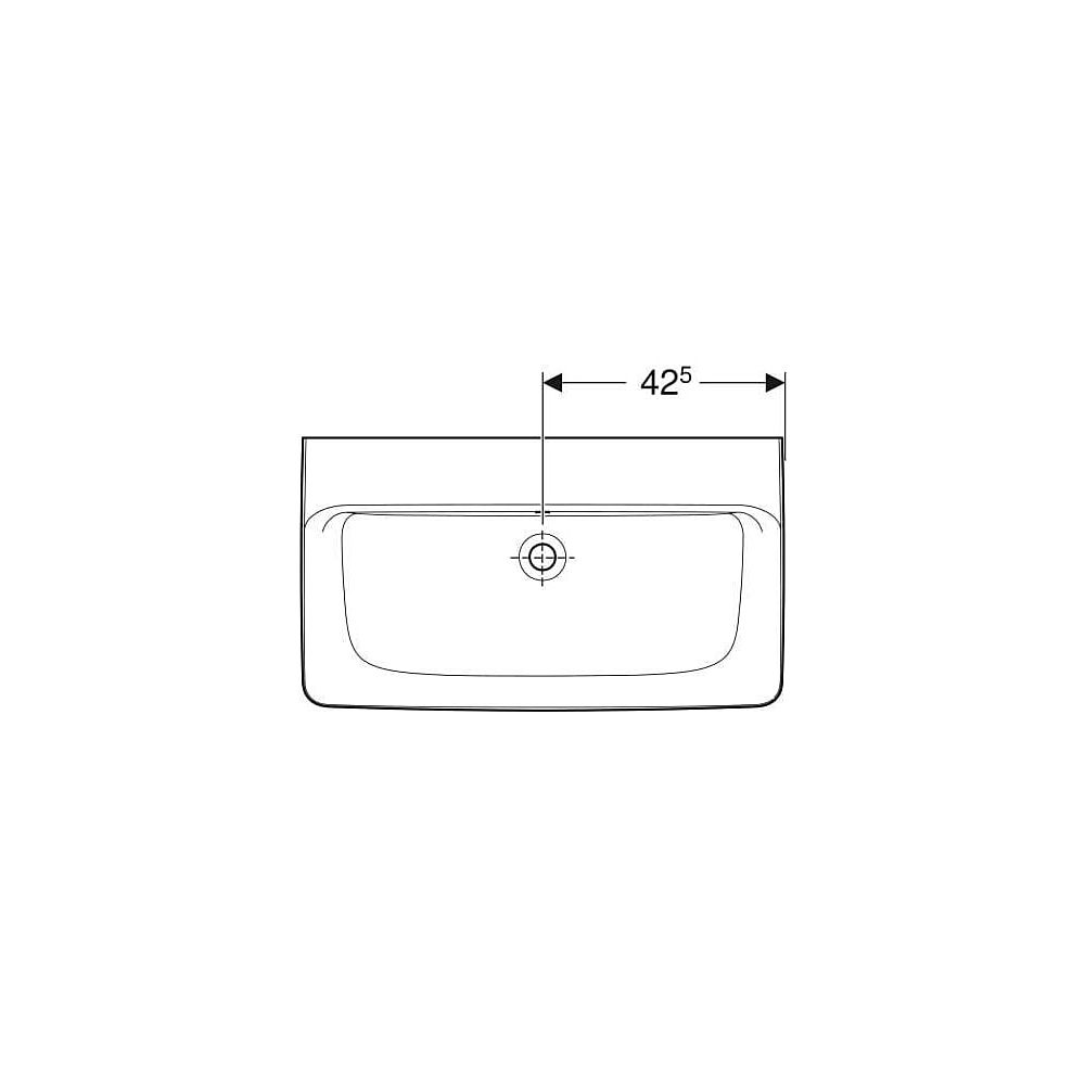 Geberit Renova Plan Waschtisch, Breite 85cm, Tiefe 48cm, ohne Hahnloch, Überlauf sic... GEBERIT-501700001 4025410868220 (Abb. 3)