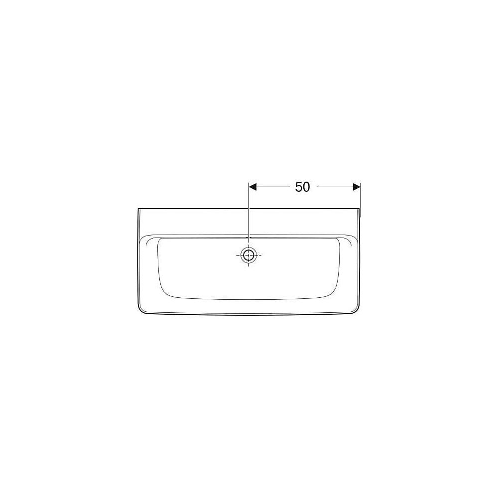 Geberit Renova Plan Waschtisch, Breite 100cm, Tiefe 48cm, ohne Hahnloch, Überlauf si... GEBERIT-501708008 4025410868534 (Abb. 4)