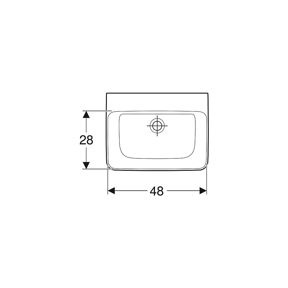Geberit Renova Plan Handwaschbecken mit asymmetrischem Überlauf, 50x16,5x38cm, ohne ... GEBERIT-501631001 4025410858146 (Abb. 4)