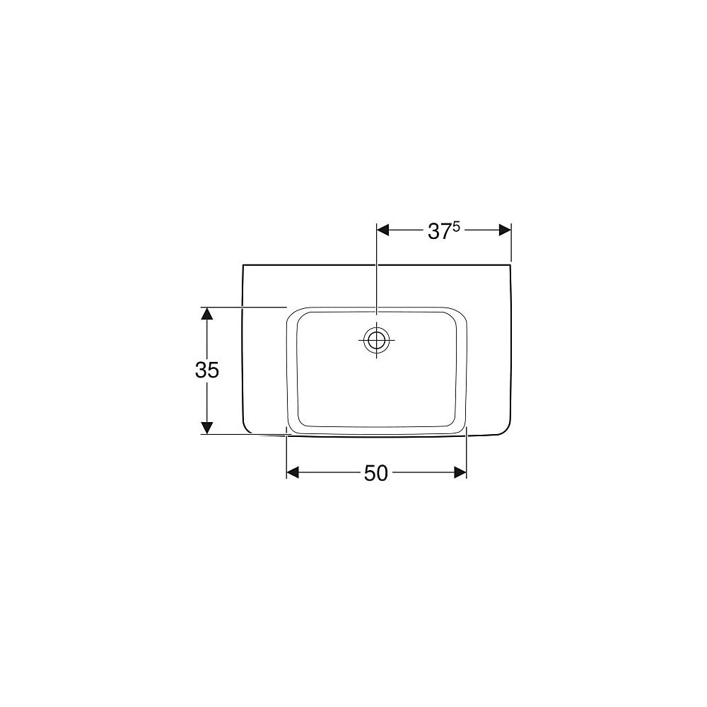 Geberit Renova Plan Waschtisch, Ablagefläche beidseitig, Breite 75cm, Tiefe 48cm, oh... GEBERIT-501697008 4025410868329 (Abb. 4)