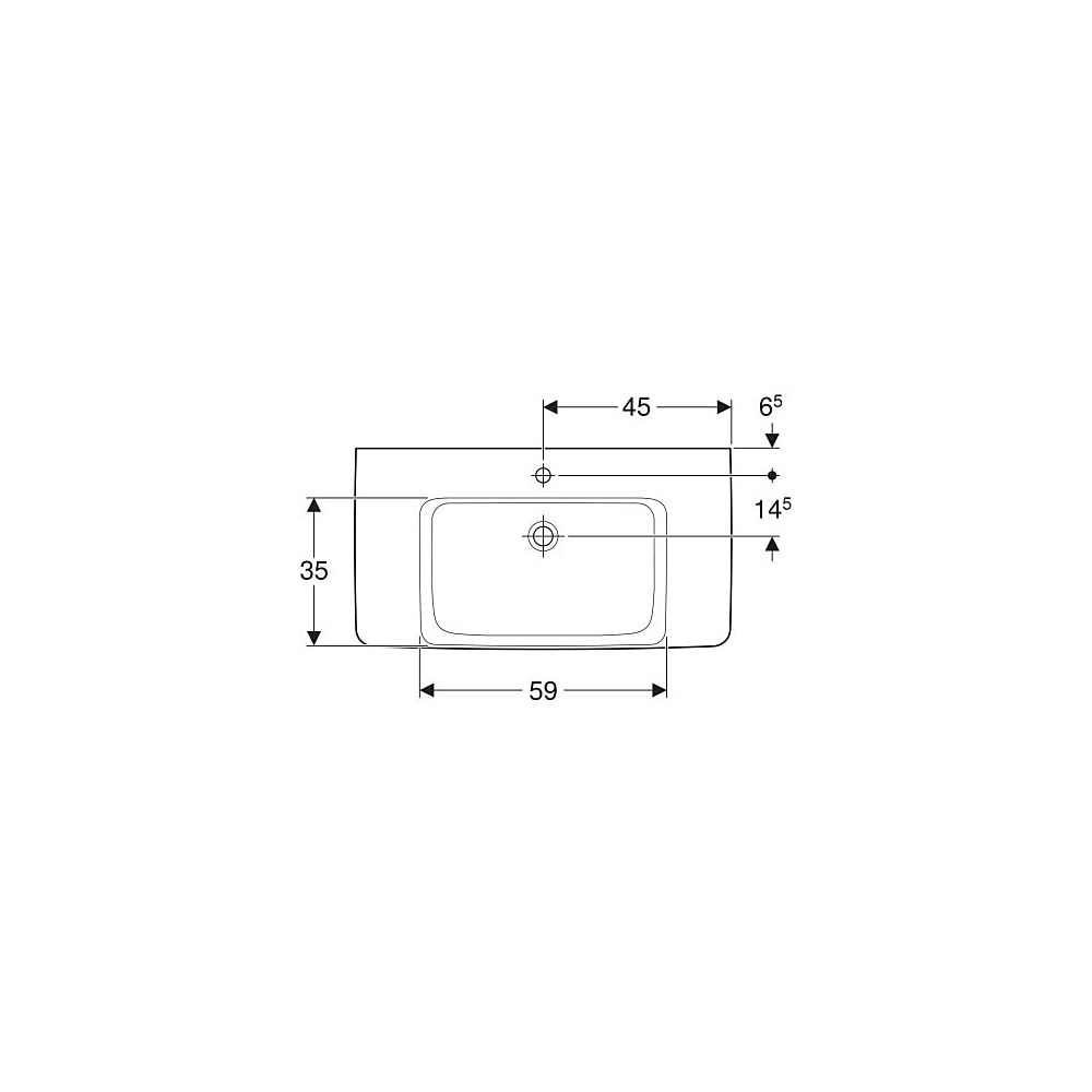 Geberit Renova Plan Waschtisch, Ablagefläche beidseitig, Breite 90cm, Tiefe 48cm, Ha... GEBERIT-501703001 4025410868268 (Abb. 4)