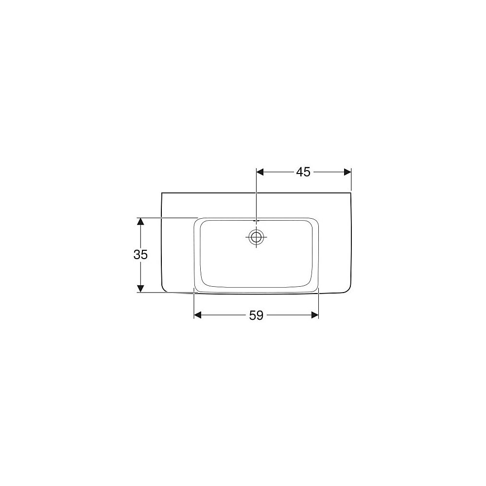 Geberit Renova Plan Waschtisch, Ablagefläche beidseitig, Breite 90cm, Tiefe 48cm, oh... GEBERIT-501704001 4025410868282 (Abb. 4)
