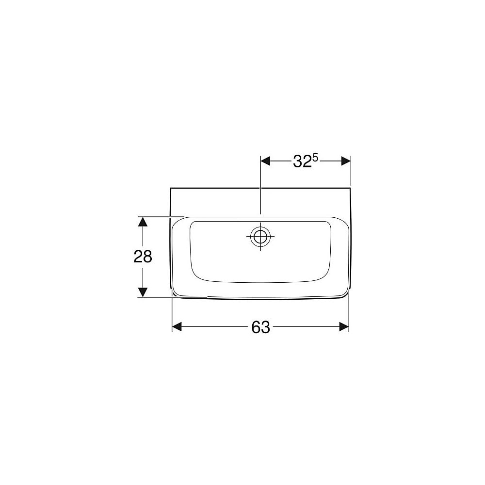 Geberit Renova Compact Waschtisch, Breite 65cm, Tiefe 40cm, ohne Hahnloch, ohne Über... GEBERIT-501717008 4025410868442 (Abb. 4)